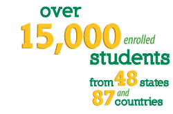 15,000 students from 87 countries and 48 states.
