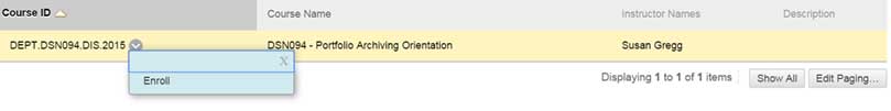 Enroll in the Course Enroll in the Course example