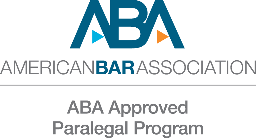 ABA: American Bar Association, ABA Approved Paralegal Program logo