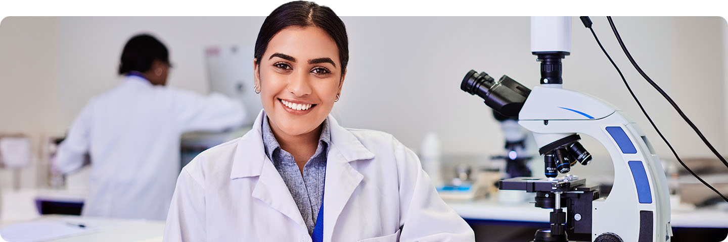 Woman in lab.