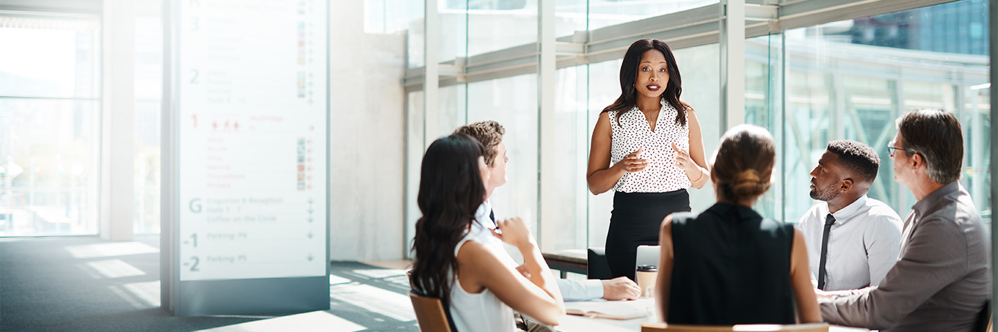 Group of business people in office setting