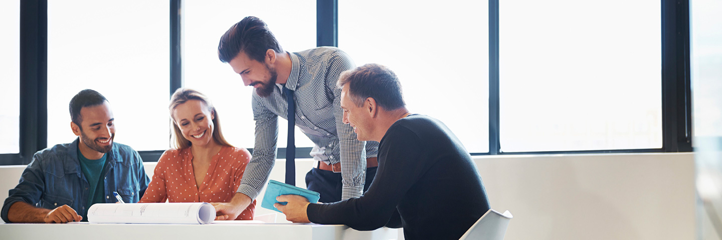 Group of business people in office setting