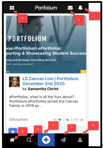 Portfolium home page greeting