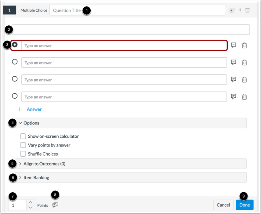 Editing a Question screenshot