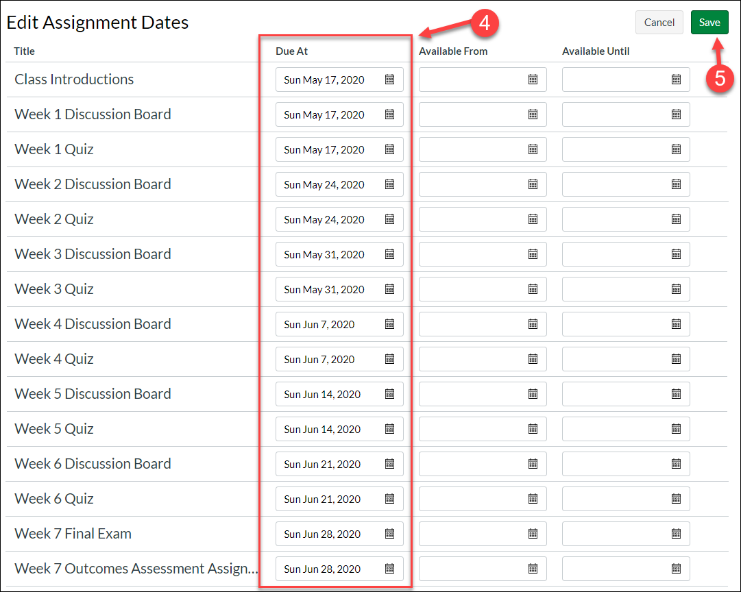 Setting Assignment Due Dates In Canvas And Utilizing A Clear Late 