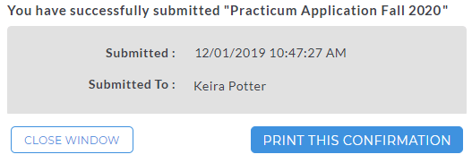 taskstream application submission confirmation