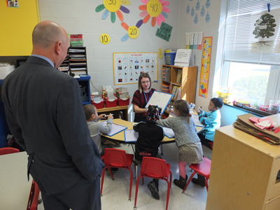 Yearlong Residency student, Emily Eichelberger, in a classroom