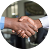 Two people shaking hands.