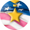 American flag graphic with military gold star overlay.