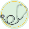 Stethoscope on green background.