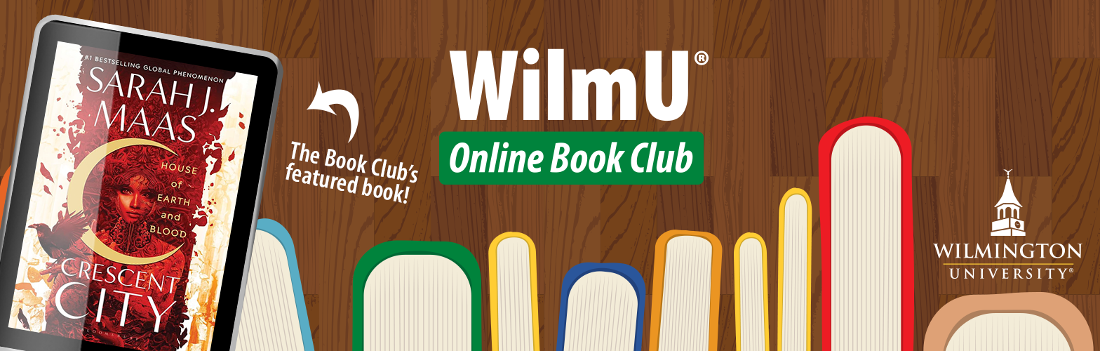 book club banner image with logo showing the featured book cover