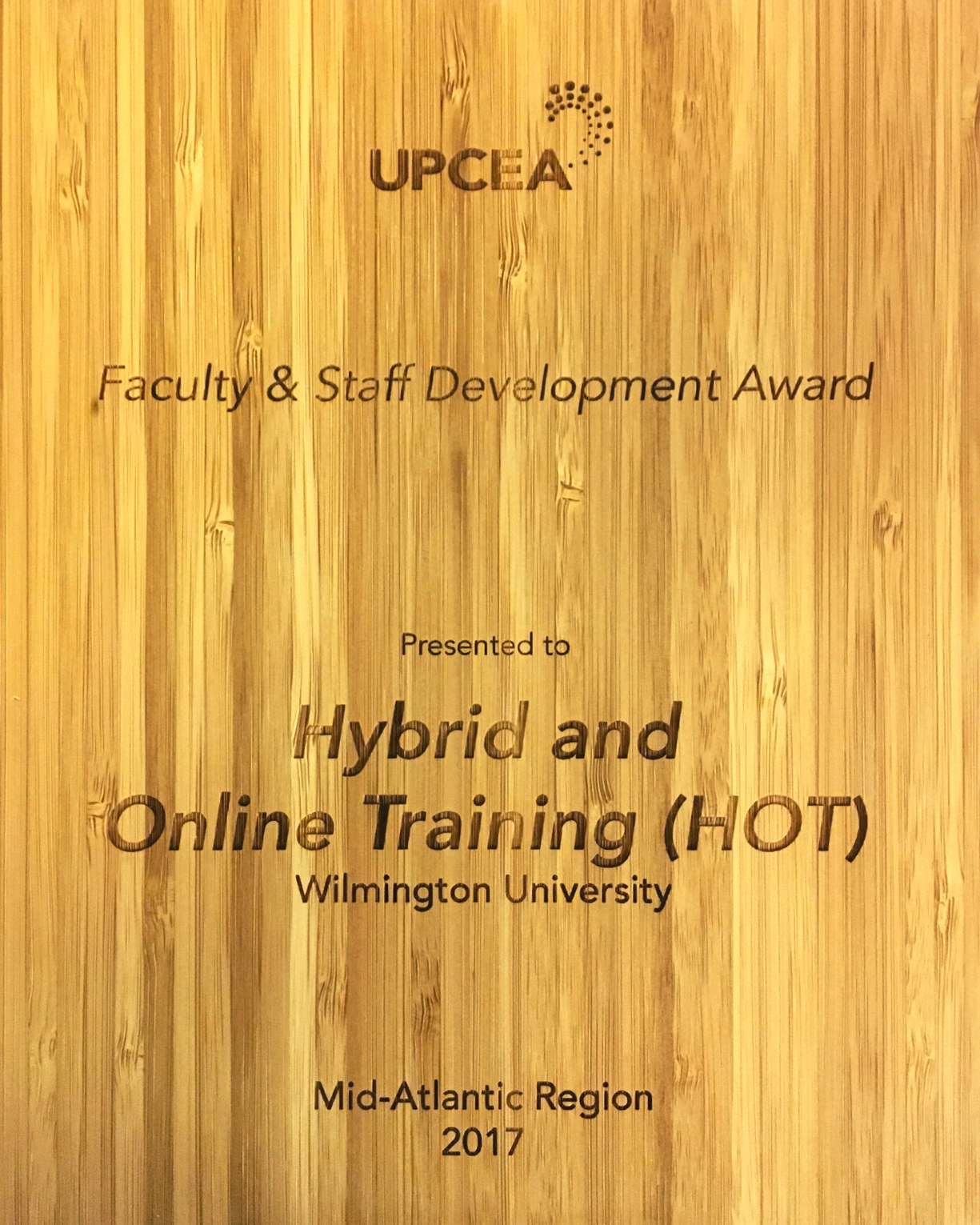 UPCEA 2017 Faculty and Staff Development Award for the Mid-Atlantic Region