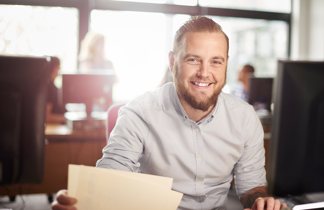 Industry image of man in technology program