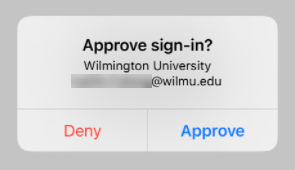 Approve sign-in dialog on mobile device