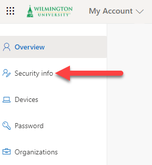 account setup navigation - click security info