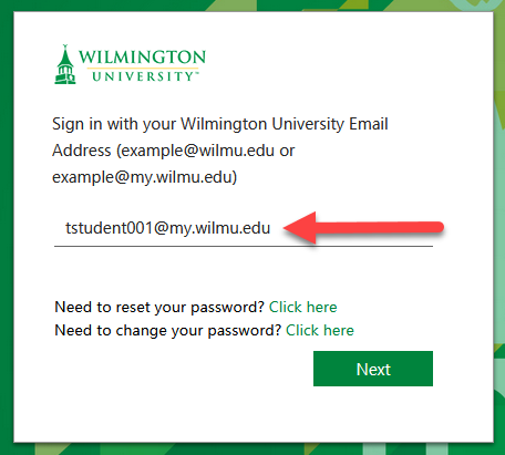 login page - enter email addresss