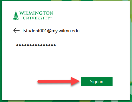 login page - enter password and sign in