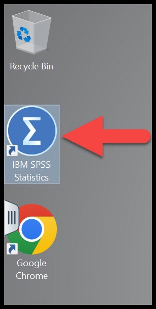 where to select the IBM SPSS icon on the virtual desktop