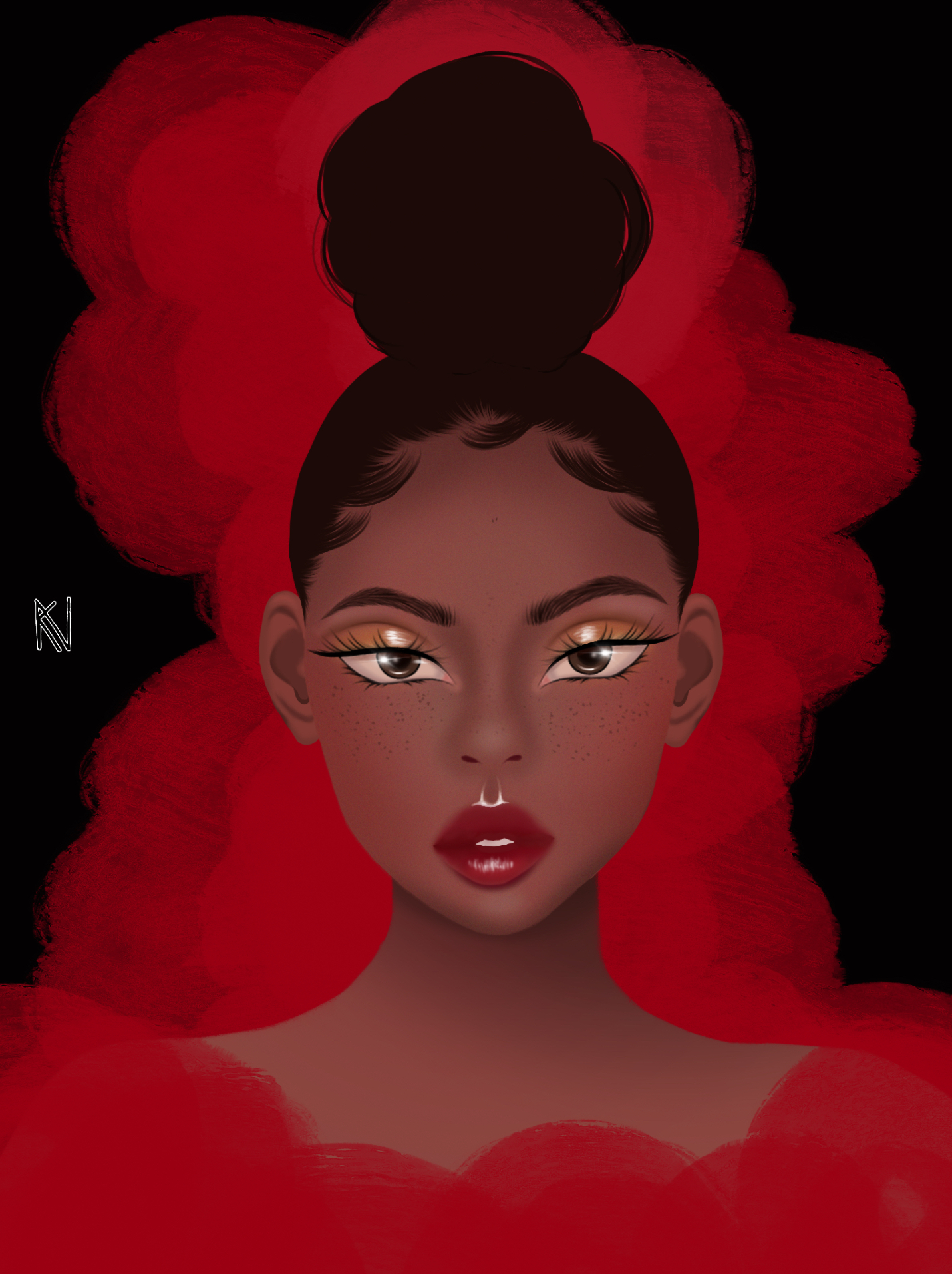 young woman drawing