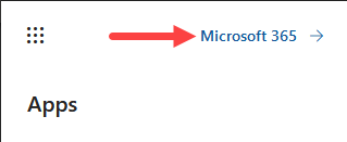 Microsoft 365 on apps menu