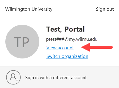 Microsoft 365 View account link