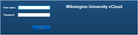 screen shot of the vCloud login page